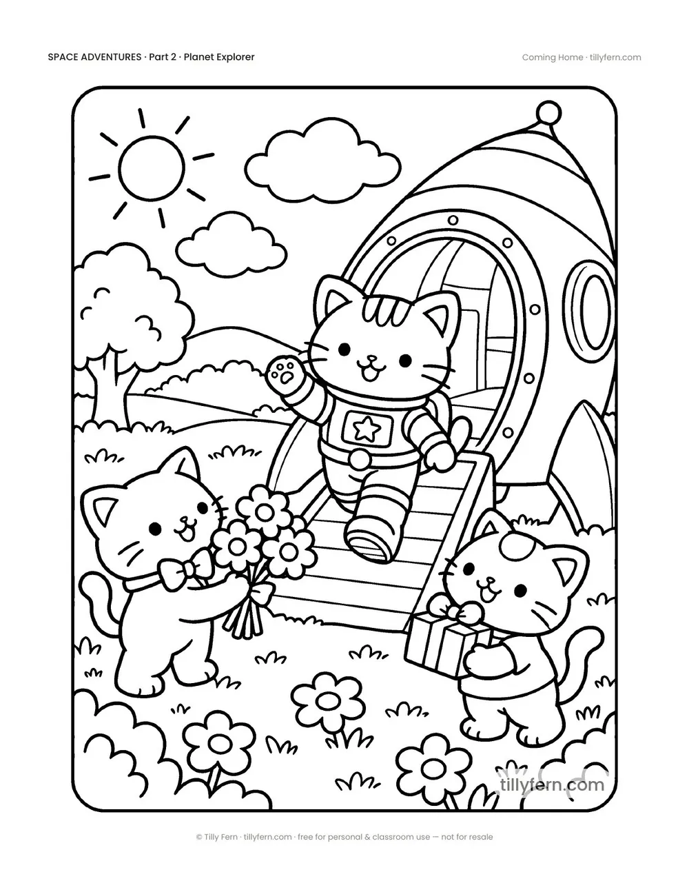 Coming Home — free space coloring page from Space Adventures