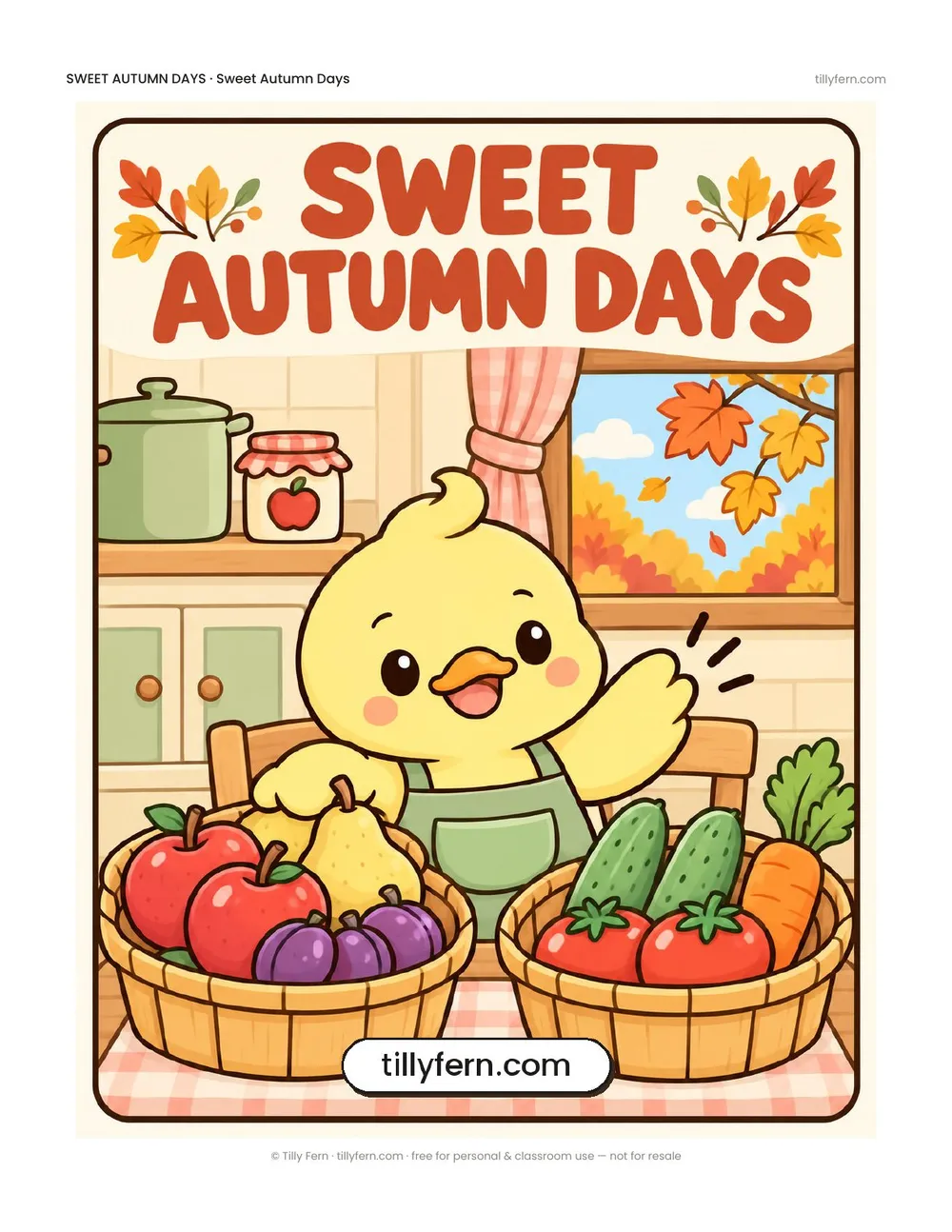 Sweet Autumn Days coloring book — cover and all 10 pages in one PDF